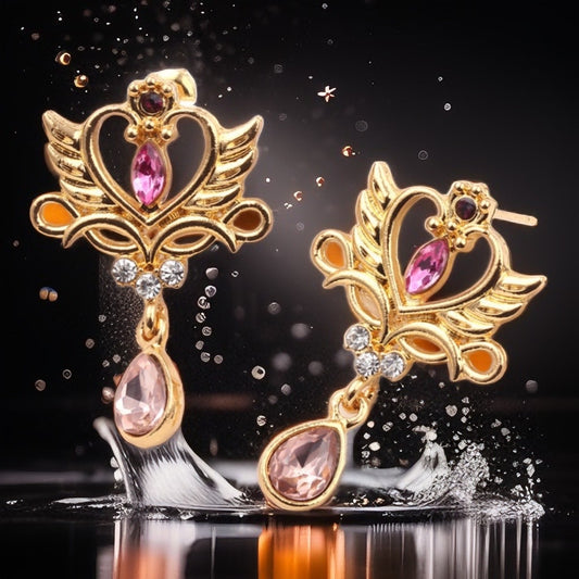 Dazzle in Delight: Sailor Moon Diamond Drop Glaze Earrings – Sparkle Like the Moon!